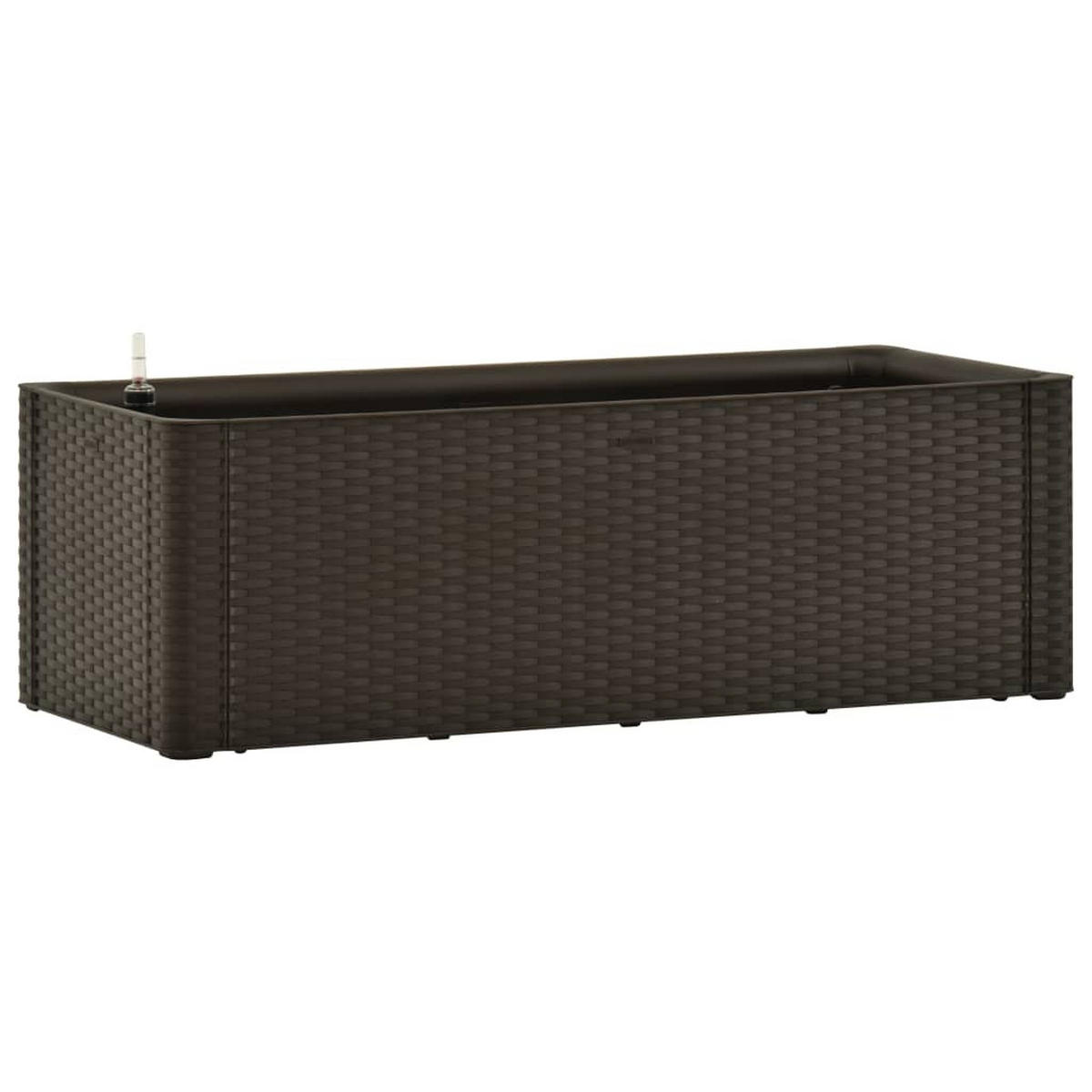 GARTEN-HOCHBEET mit Selbstbewässerungssystem Mokka 100x43x33 cm - Anthrazit, Kunststoff (100/33/43cm) - furnicato