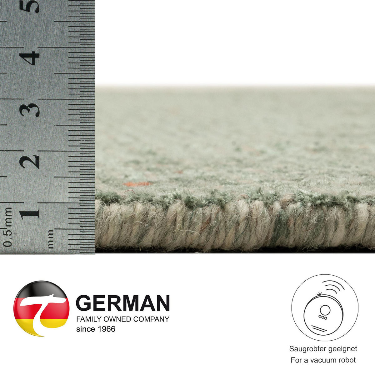 HANDWEBTEPPICH Venus 70x140 cm - Grün, Textil (70/140cm) - THEKO
