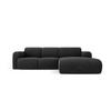 ECKSOFA rechts Molino aus Chenille-Stoff schwarz 4 Sitzplätze - Schwarz, Textil (170/250cm) - Micadoni