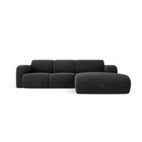 ECKSOFA rechts Molino aus Chenille-Stoff schwarz 4 Sitzplätze - Schwarz, Textil (170/250cm) - Micadoni