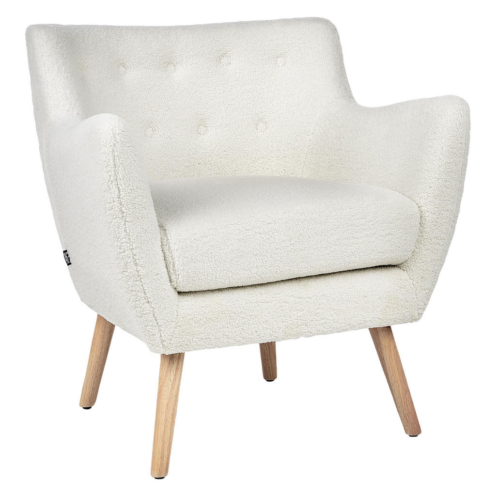 Thumbnail - Beliani Sessel, Weiß, Braun, Textil, 71x84x54 cm, Wohnzimmer, Sessel, Polstersessel