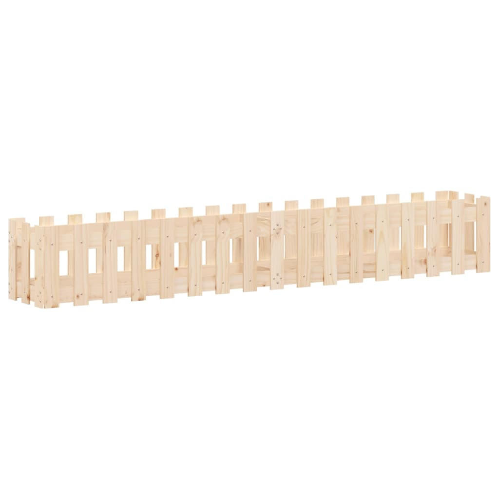 HOCHBEET Lattenzaun-Design 200x30x30 cm Massivholz Kiefer - Naturfarben, Holz (200/30/30cm) - furnicato
