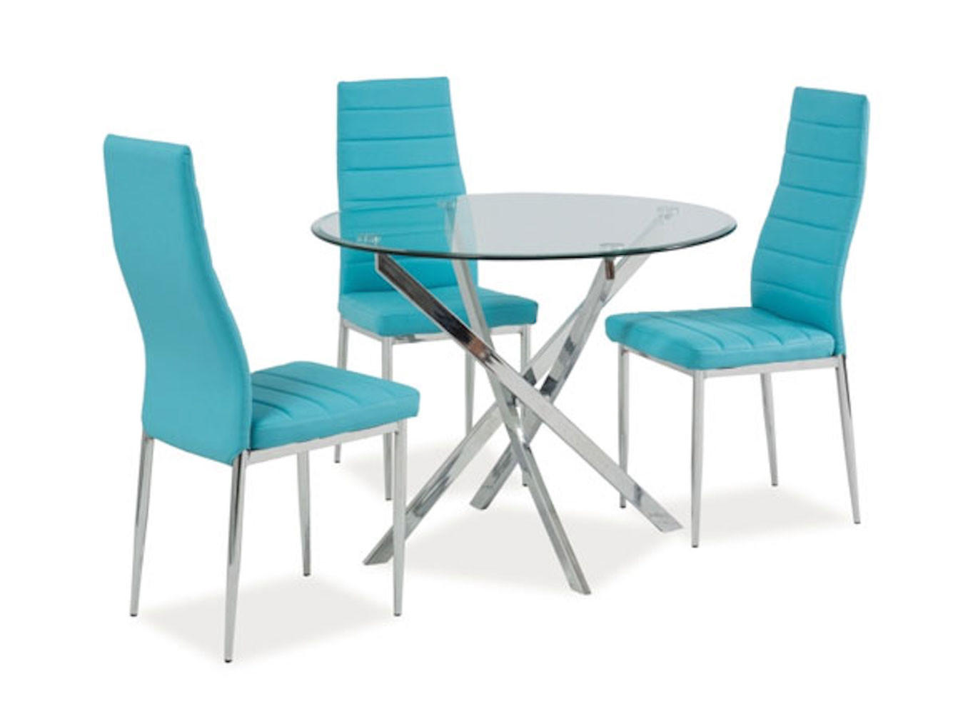 ESSTISCH Agis Chrom 90 / 90 / 73cm - Silberfarben/Grau, Glas/Holz (90/90/73cm) - Feldmann-Wohnen