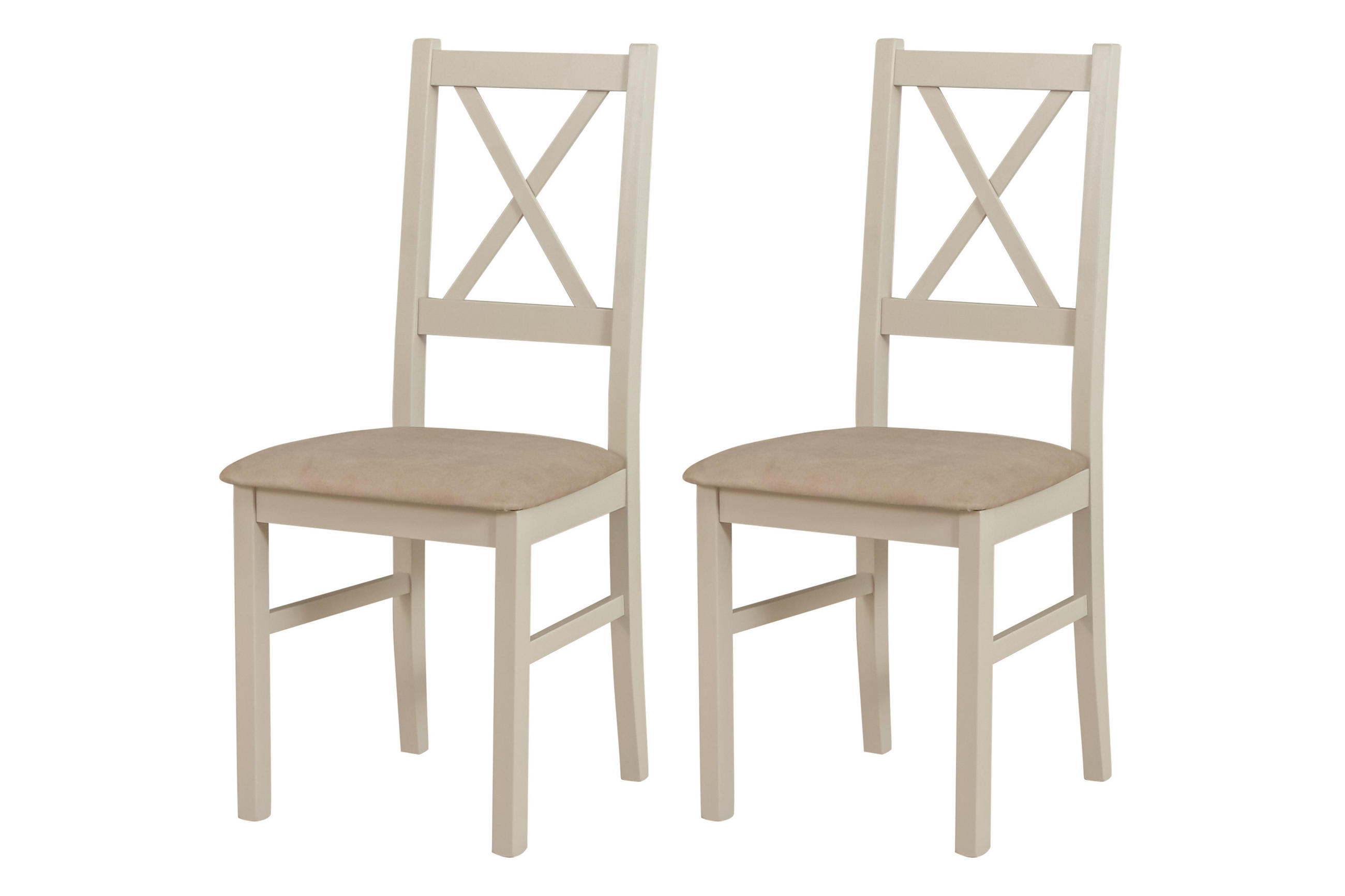 STUHL Nilo 10 (2er Set) - Ecru/Cappuccino, Holz (43/94/40cm) - Leaf Design
