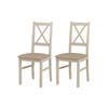 STUHL Nilo 10 (2er Set) - Ecru/Cappuccino, Holz (43/94/40cm) - Leaf Design