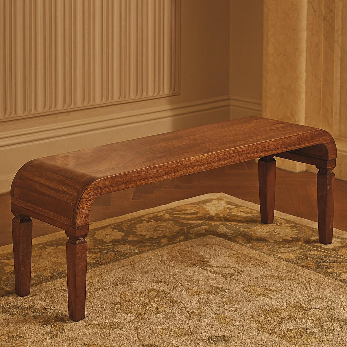 LAVICE s povrchovou úpravou medová karamelová, 2 dvojité sedáky, hnědá. - hnědá, dřevo (35/120/43cm) - Artisan Furniture