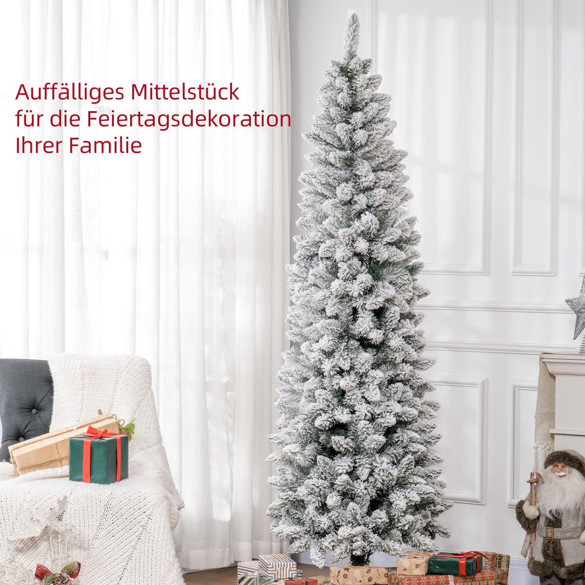 KÜNSTLICHER Weihnachtsbaum, 210 cm Christbaum mit 687 Spitzen für Weihnachten - Grün, Kunststoff/Metall (210cm) - HOMCOM