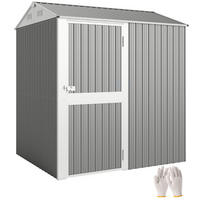 GARTENHAUS aus Stahl, 3, 51 m² hoch, mit Belüftung und abschließbarer Tür,209 x 177 x 236 cm, silber - Grau, Metall (177/236/209cm) - Vallsero