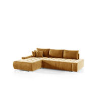 ECKSOFA Vogar In Monolith - Dunkelgelb, Holzwerkstoff/Textil (265/185cm) - Fun Möbel