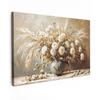 LEINWANDBILD Blumen - Vase - Stilleben - Beige 150x100 cm - Creme, Textil (150/100cm) - MuchoWow