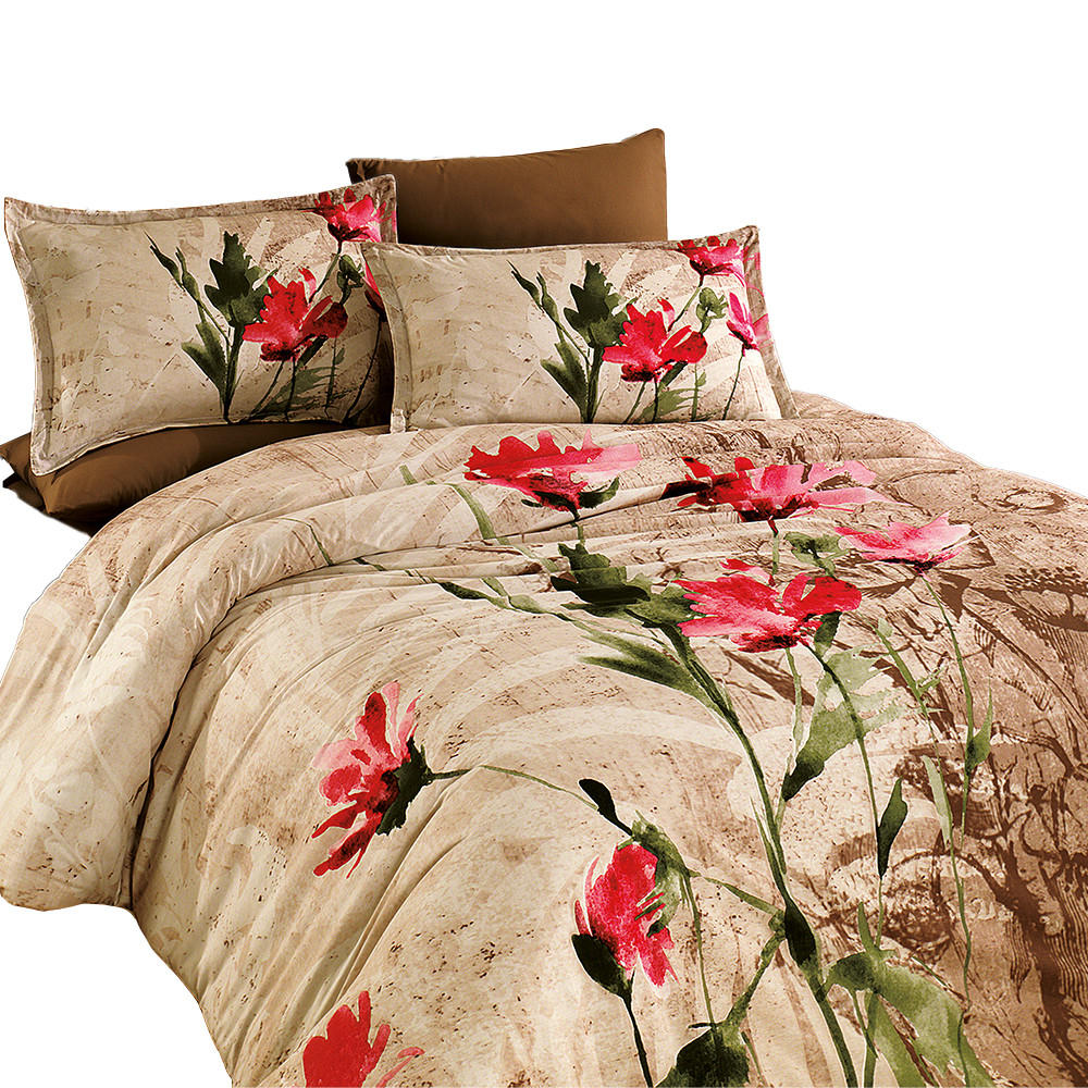 BETTWÄSCHE 4-teilig 200/220 cm AZRA - Braun, Textil (200/220cm) - ROLFNERS