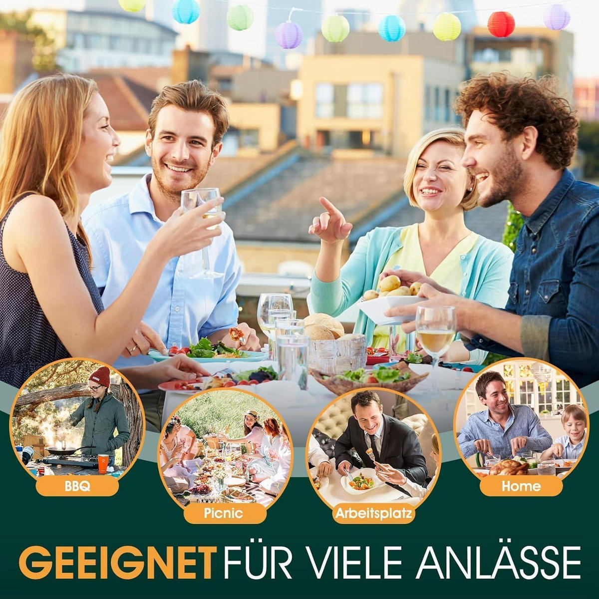 BESTECKSET 24-teilig Edelstahl für 4 Personen mit Steakmessern - Silberfarben, Metall