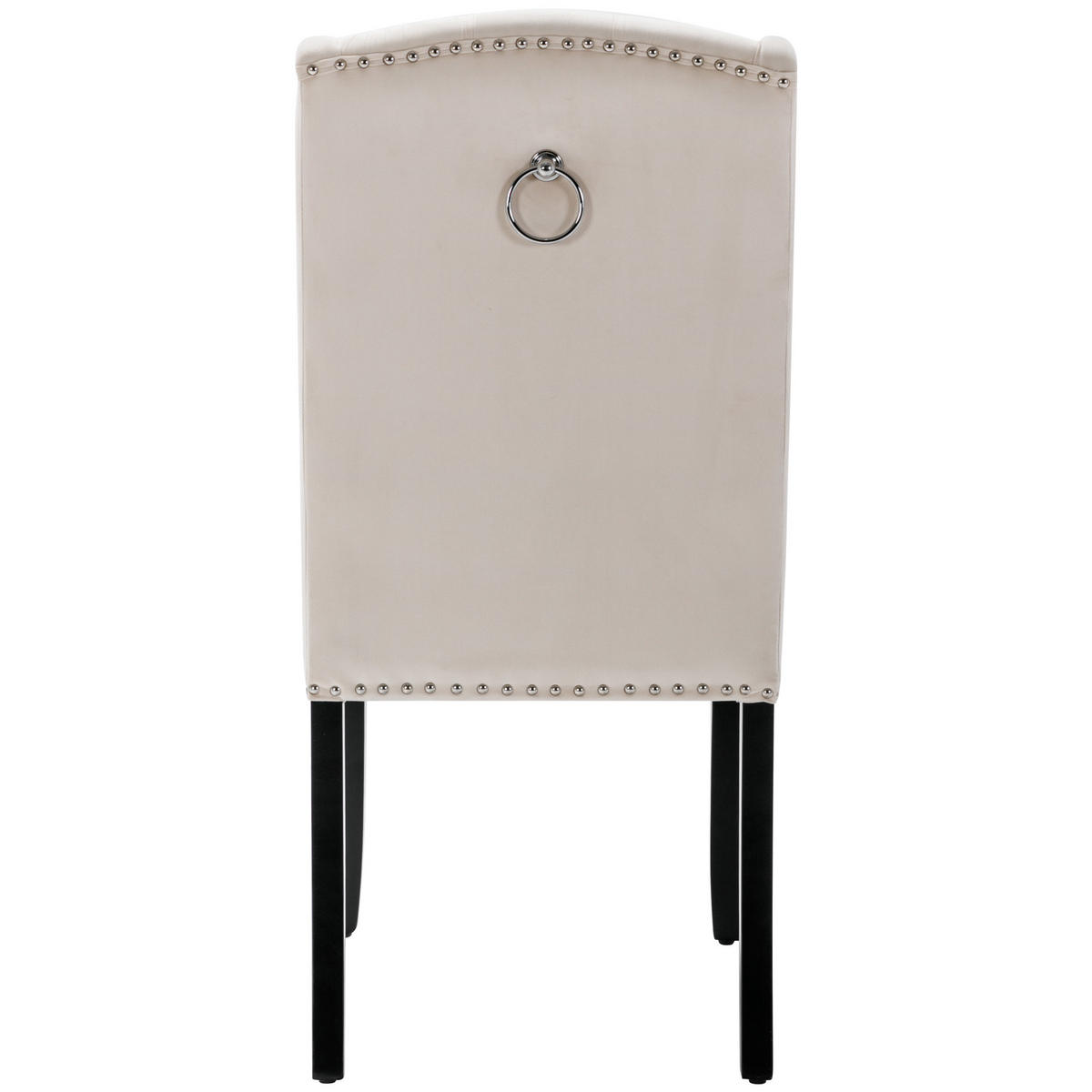 STUHL-SET DE-35669 6 Stück mit Knöpfen und Nagelkopfbesatz Beige - Beige, Holz (45/100/61cm) - ComfortXL