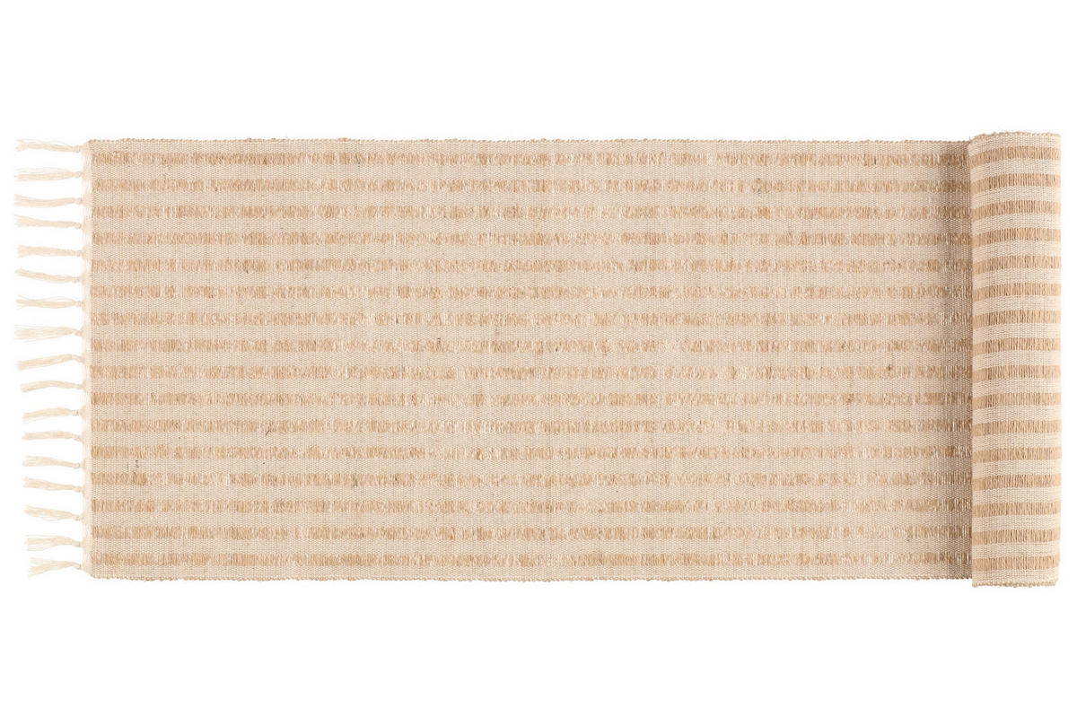 TISCHLÄUFER Jute/Baumwolle 33/140 cm - Beige, Naturmaterialien (33/140cm)