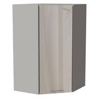 ECKHÄNGESCHRANK Brerra RAL 9001 creme Hochglanz / Grau Matt 60 / 60 / 96cm - Creme/Grau, Holz/Holzwerkstoff (60/96/60cm) - Feldmann-Wohnen