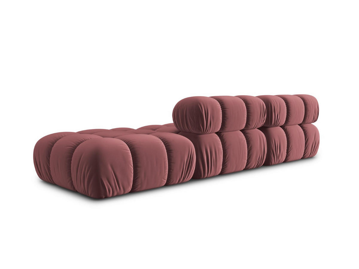 MODULARES-SOFA rechts Bellis aus Samt rosa 4 Sitzplätze - Pink, Textil (94/63/282cm) - Micadoni