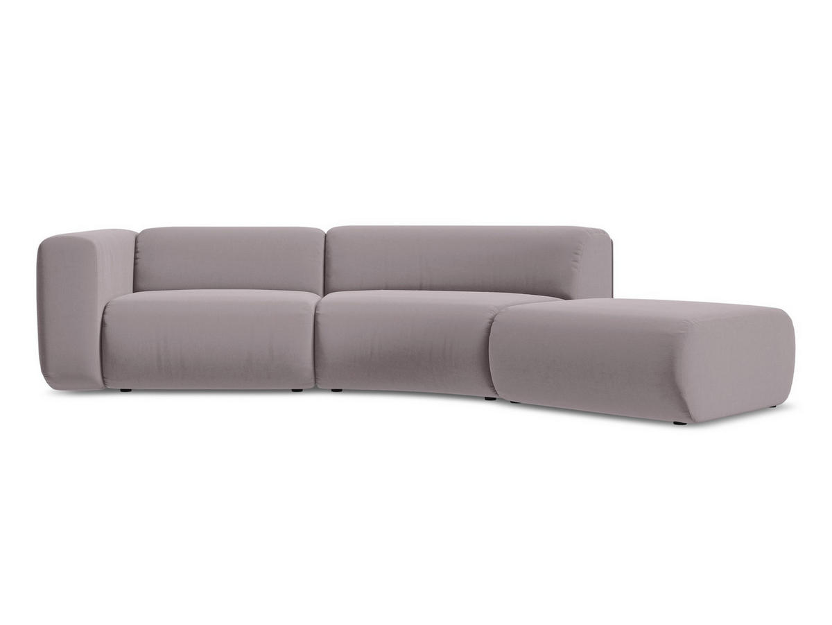 4-SITZER-SOFA Samt Stoff Violett - Lila/Flieder, Kunststoff/Textil (335/70/166cm) - Makamii