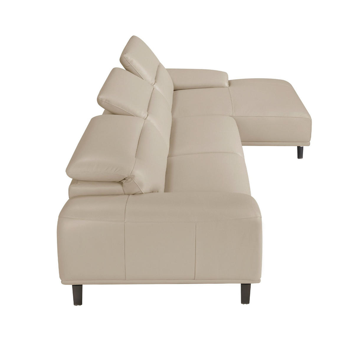 ECKSOFA Rechtes Chaiselongue-Sofa in Leder taupe grau 316/176/102 cm - Dunkelgrau, Leder (316/176cm) - ANGEL CERDA