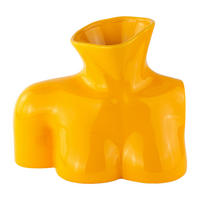 BLUMENVASE Arts of Parts Torso, Steingut, Gelb, 25 x 17 x 21 cm - Gelb, Keramik (21cm) - Donkey Products