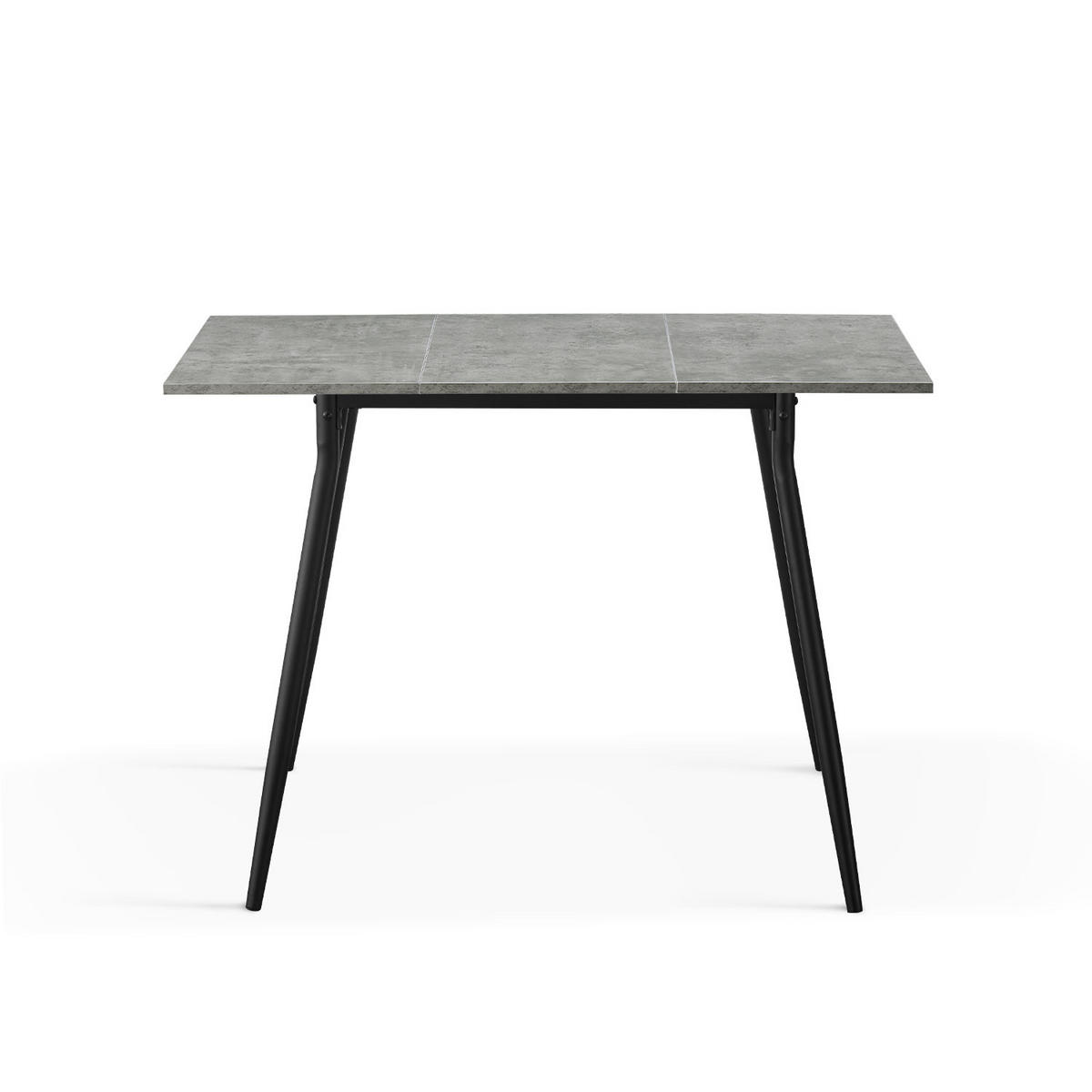 ESSTISCH JONTE 80-120/80/76 cm - Schwarz/Grau, Holzwerkstoff/Metall (80/80/76cm) - B&D Home