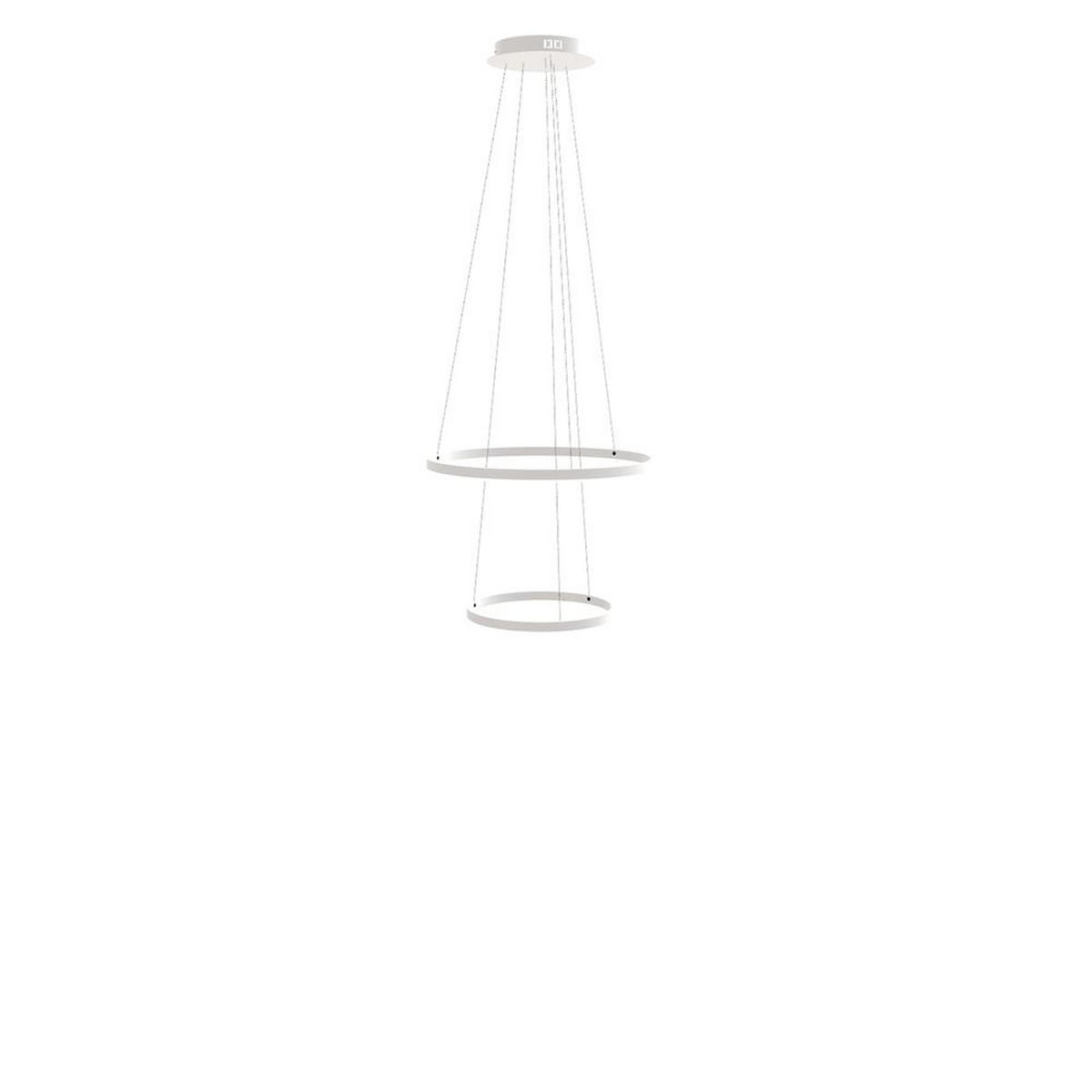 LED-HÄNGELAMPE 2er Ring Weiß Ø 60 | 40cm - Weiß, Metall (1.3/60/3.3cm) - s.luce