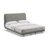 POLSTERBETT Doppelbett mit Matratze Bouclé Stoff Grau - Schieferfarben/Schwarz, Textil/Metall (140/200cm) - Makamii