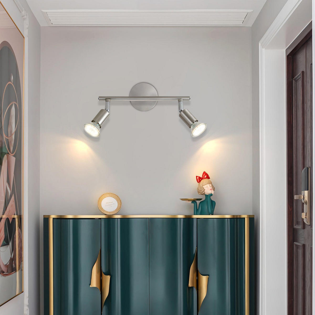 DECKENSTRAHLER Grüner 25/8/13cm - Silberfarben, Metall (25/8/13cm) - ZMH