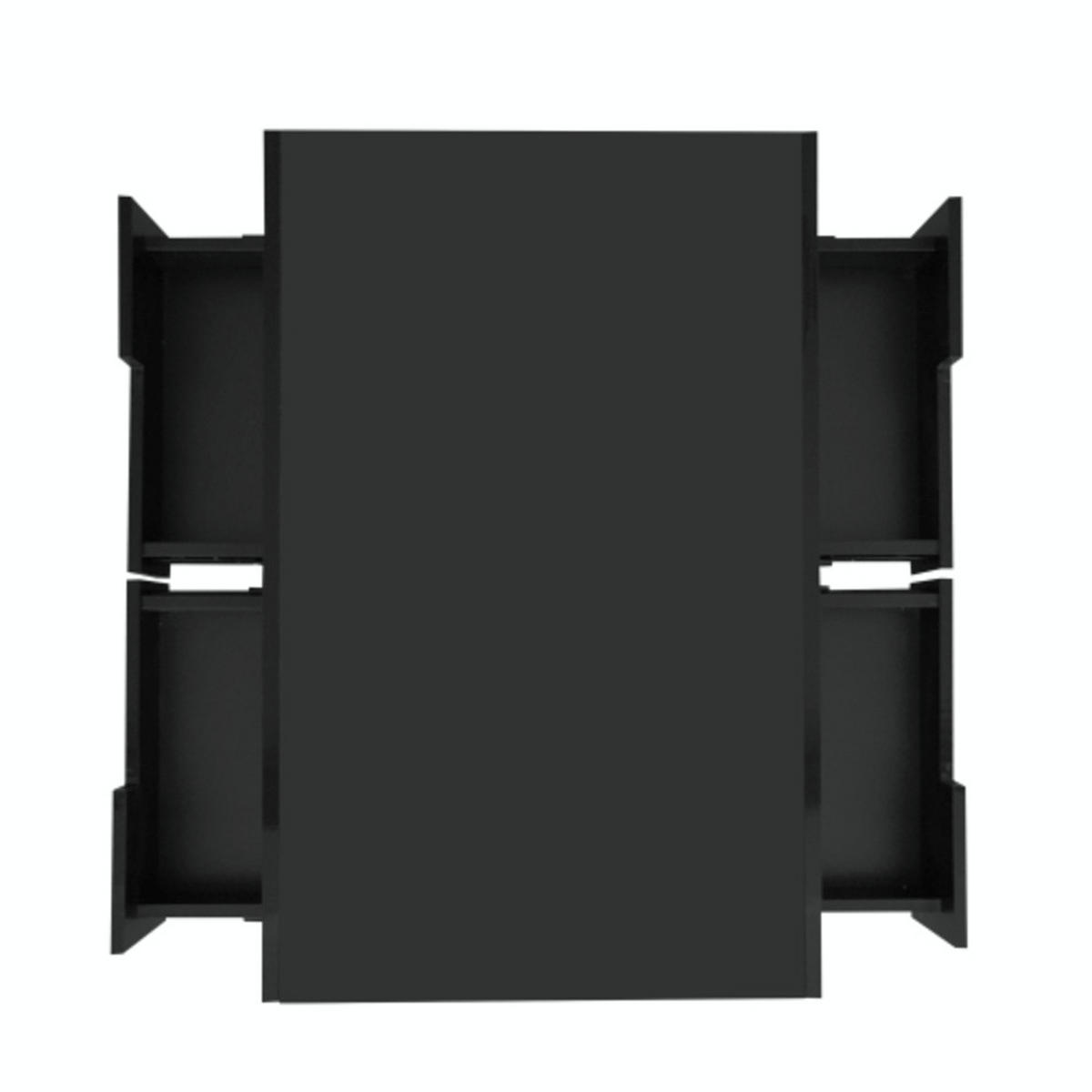 COUCHTISCH Schwarz aus Spanplatte mit Hochglanzoberfläche und integrierter LED-Beleuchtung 80×50×36 cm - Schwarz, Holzwerkstoff (50/80/36cm) - Luhomfu