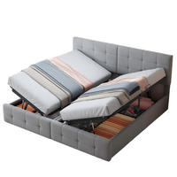 POLSTERBETT 180/200 cm grau hydraulisches Stauraumbett mit hochverstellbarem Kopfteil - Grau, Textil (180/200cm) - OKWISH