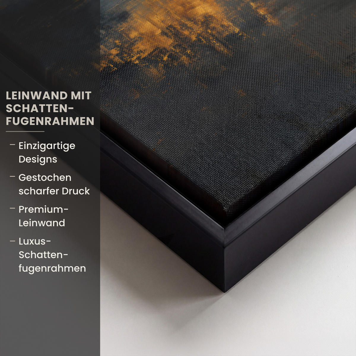 LEINWAND Bilder mit Rahmen - Goldene Reflexion auf dem Wasser - 20x30 - Anthrazit, Textil (20/30cm) - MuchoWow