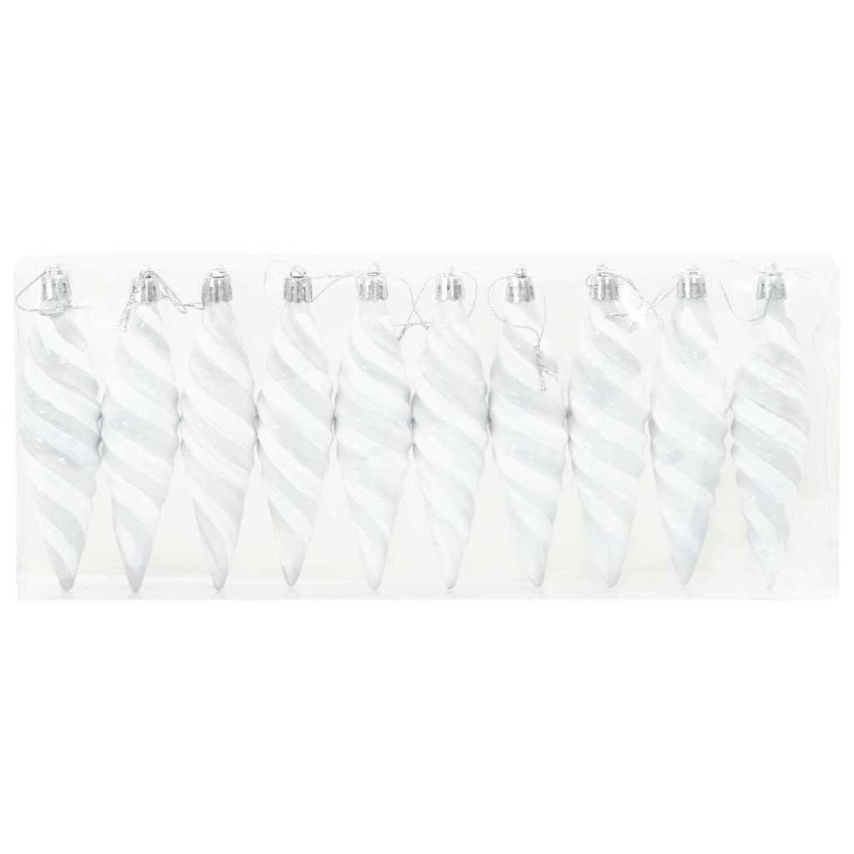 WEIHNACHTSKUGEL Spiralenform 40 -teilig 3/11 cm Weiß Kunststoff - Weiß, Kunststoff (3/11/3cm) - vidaXL