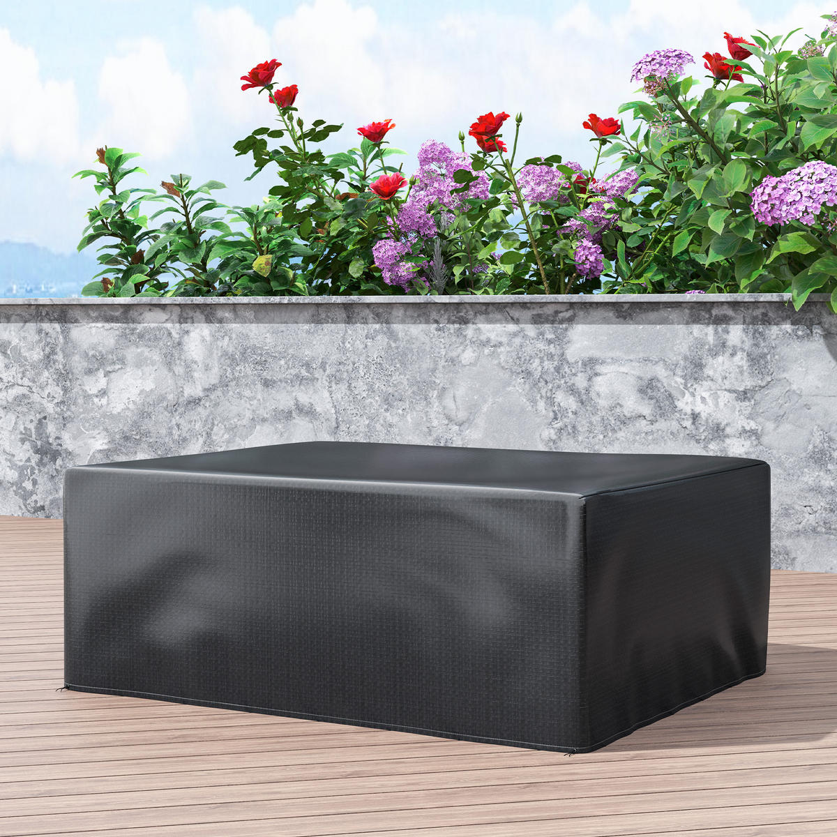 SCHUTZHÜLLE Schwarz, Wetterfest 235/190/90 cm - Schwarz, Kunststoff (190/90/235cm) - Outsunny