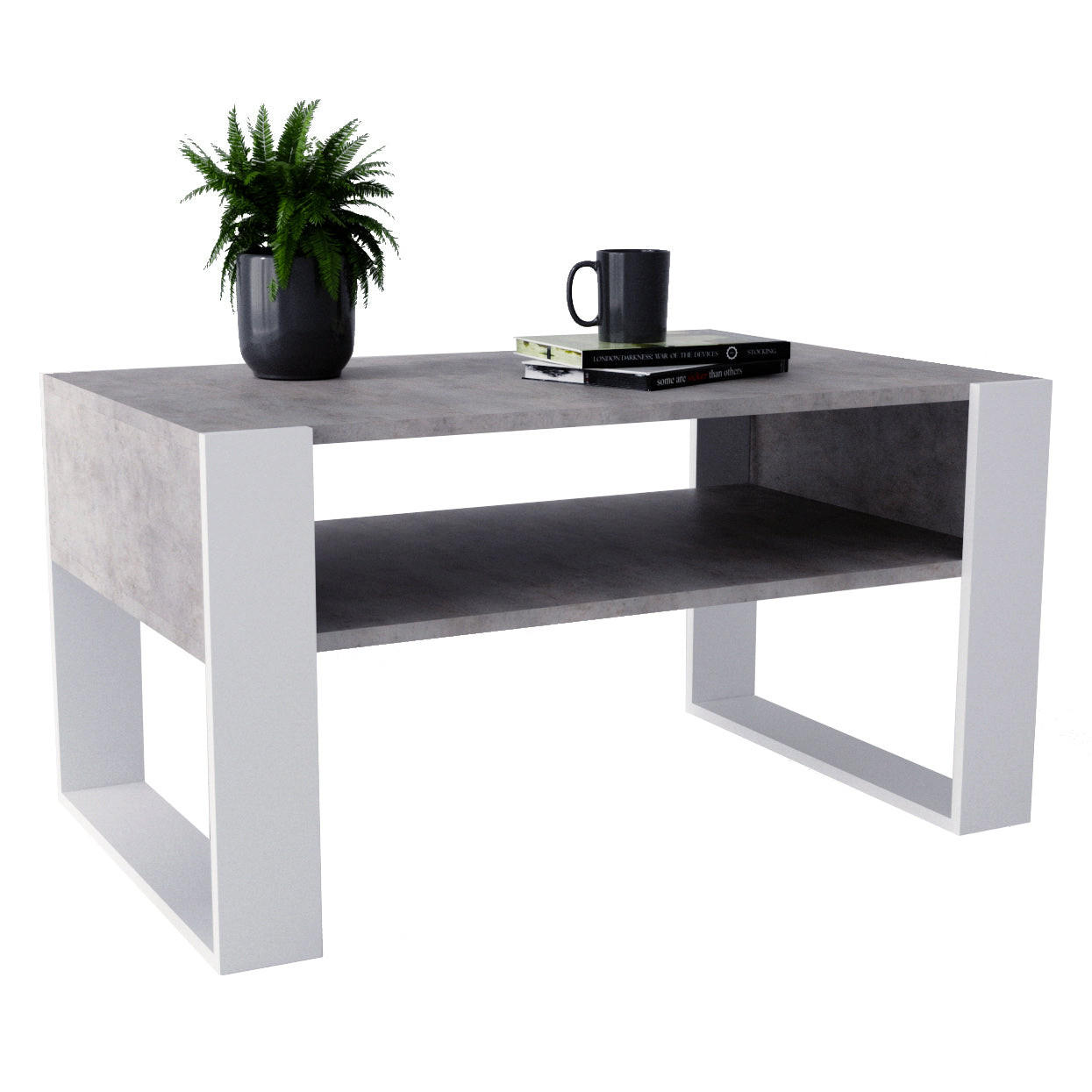 COUCHTISCH KARO 92 - Multicolor/Weiß, Holz (53.6/92/45cm) - Mat-Haus