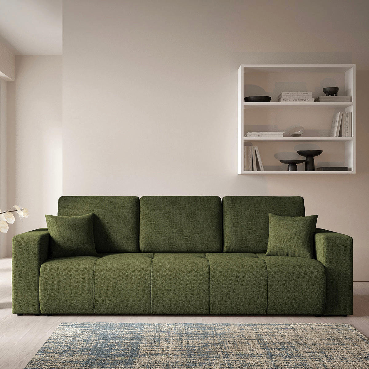 SOFA Vasco 3 Sitzplätze Grün - Grün, Holz (244/86/92cm) - Petits-meubles