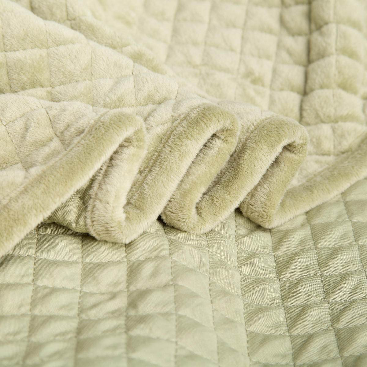 TAGESDECKE Plums - Hellgrün, Textil (200/220cm) - home&you