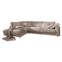 ECKSOFA MADELINE Taupe Cord - Taupe/Schwarz, Kunststoff/Textil (325/224cm) - KAWOLA