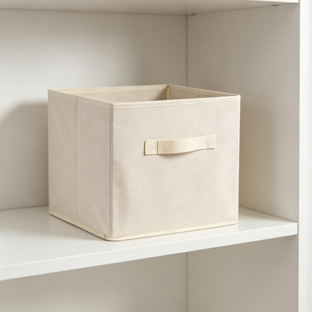 AUFBEWAHRUNGSKORB, Vliesstoff, Beige, 25 x 25 x 25 cm - Beige, Textil (25/25cm) - Weltevree