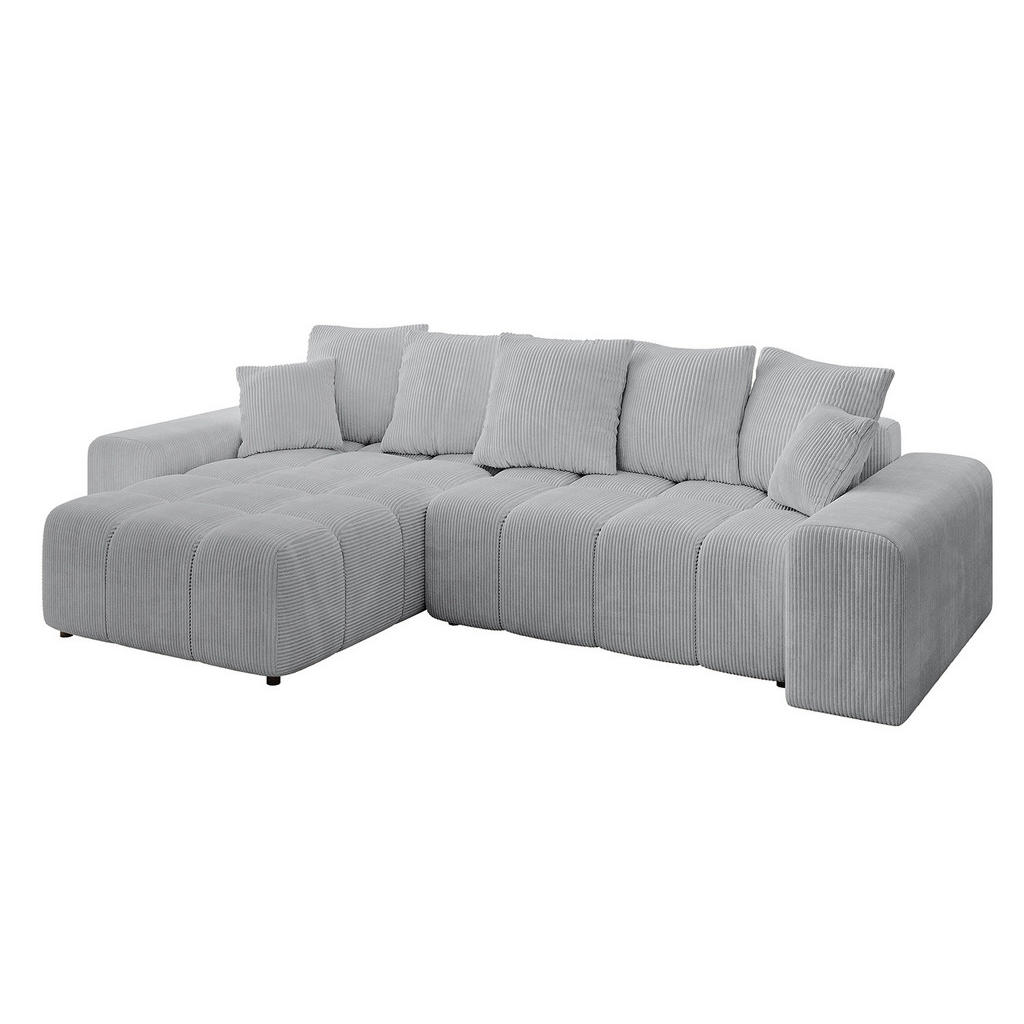 ALTDECOR ROHOVÁ SEDAČKA s otomanem vlevo ENIL-L 297x189x68 šedý manšestr