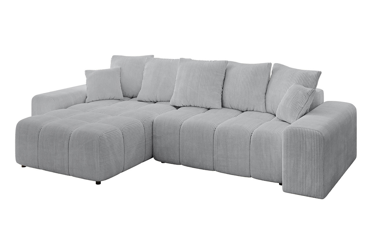 ECKSOFA Ottomane links/rechts ENIL-L 290x175x84 Grau Cord - Grau, Holzwerkstoff/Kunststoff (290/175cm) - ALTDECOR