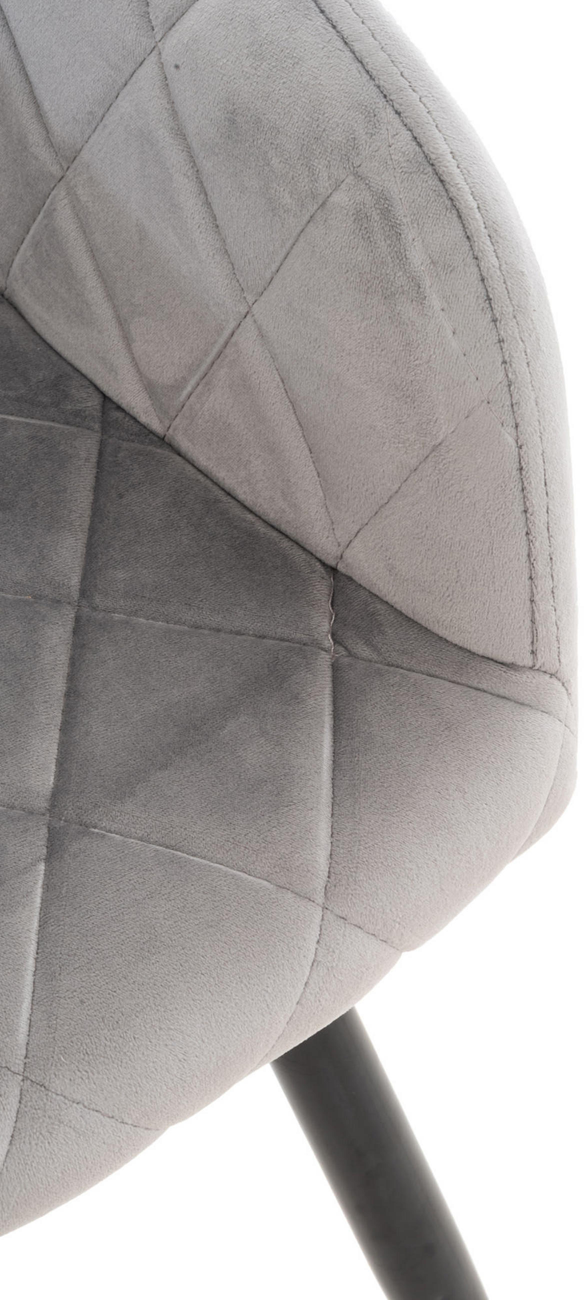 ESSZIMMERSTUHL Shyva Samt, Gestell Metall matt Schwarz Grau - Schwarz/Grau, Textil/Metall (47/84/44cm) - TPFLiving