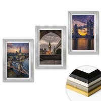 WANDBILDER 3er Set - 20x30 cm Silberner Rahmen - Stadtbrücken, Uhrtürme - Silberfarben, Kunststoff (20/30cm) - ArtPrintCave
