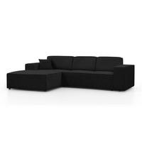 ECKSOFA ohne Schlaffunktion Pedro L schwarz links - Schwarz, Kunststoff/Textil (267/170cm) - Beautysofa