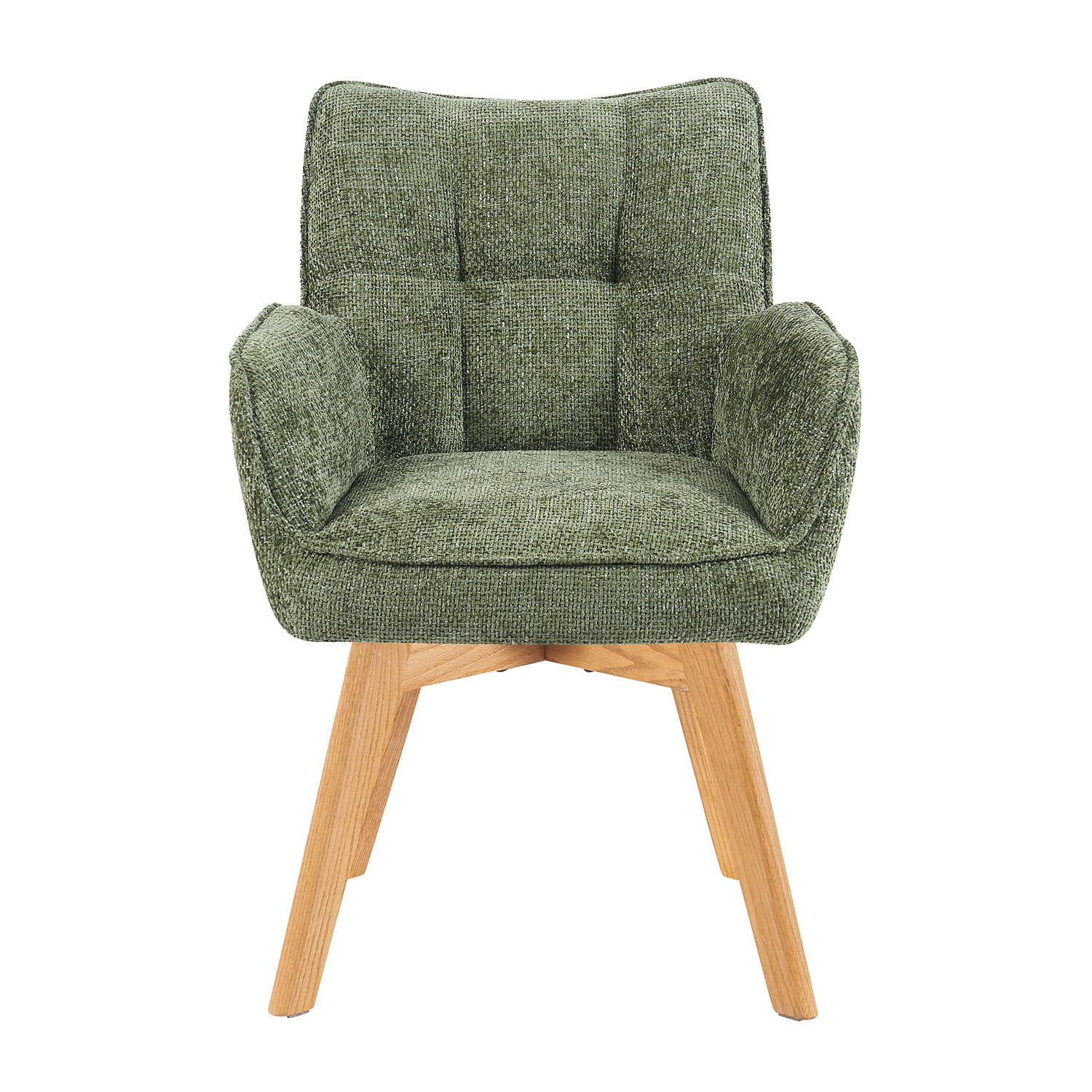DREHSTUHL Mika-Ella - Honigeiche/Grün, Eichenholz/Holz (59/84/66cm) - DUBI Möbel