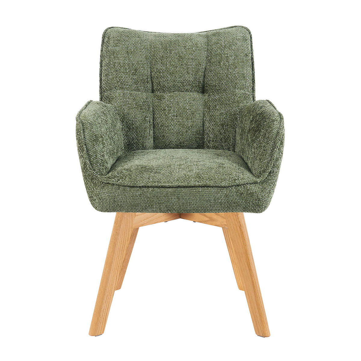 DREHSTUHL Mika-Ella - Honigeiche/Grün, Eichenholz/Holz (59/84/66cm) - DUBI Möbel