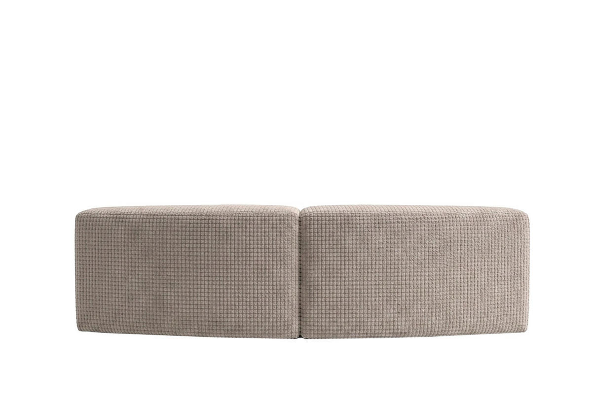 SOFA Round, Chenille-Stoff Cremona, Beige, GRETA - Beige, Holz (294/70/89cm) - Kaiser Möbel