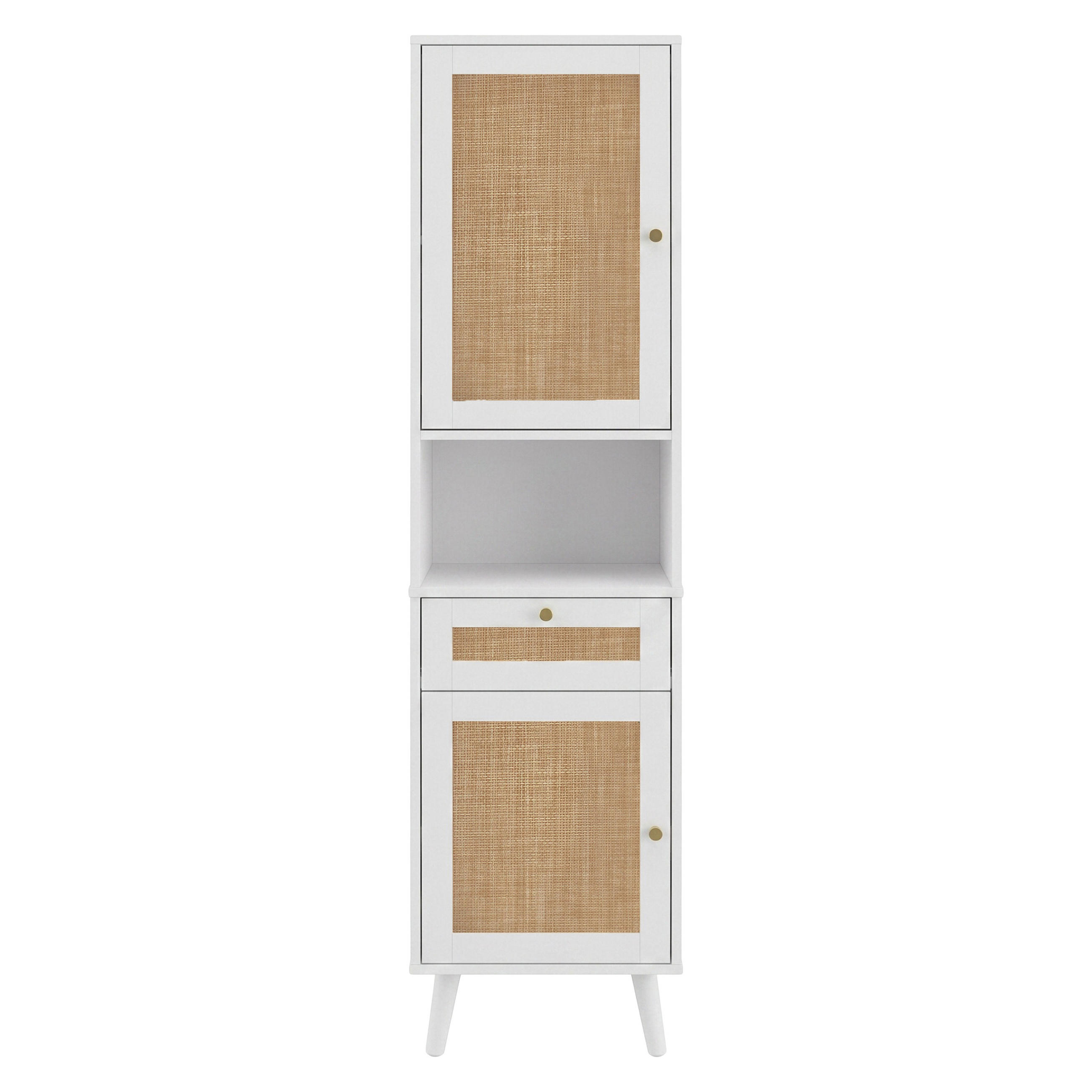 HOCHSCHRANK 40/30/166 cm Weiß mit 1 Schubladen - Weiß, Holz/Holzwerkstoff (30/166/40cm) - Oxeza