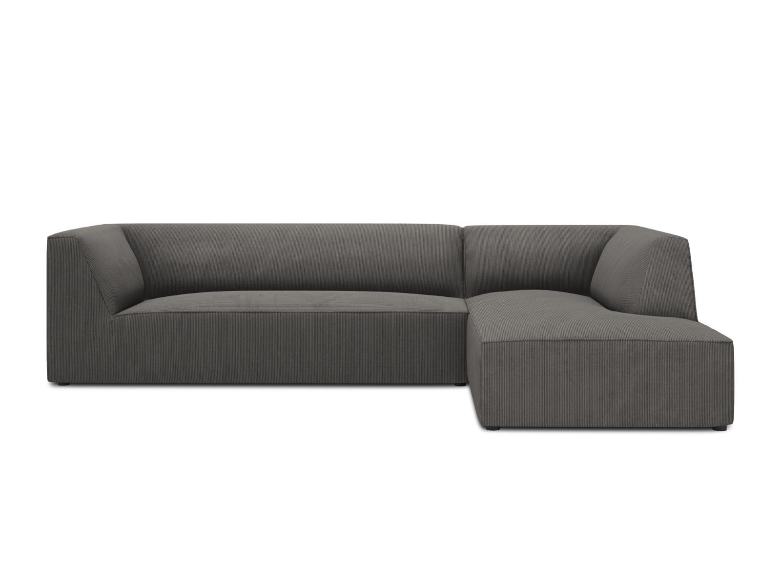 ECKSOFA rechts Ruby aus Cord dunkelgrau 4 Sitzplätze - Dunkelgrau, Textil (180/273cm) - Micadoni
