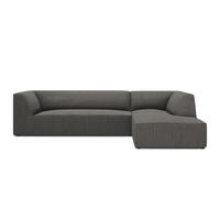 ECKSOFA rechts Ruby aus Cord dunkelgrau 4 Sitzplätze - Dunkelgrau, Textil (180/273cm) - Micadoni