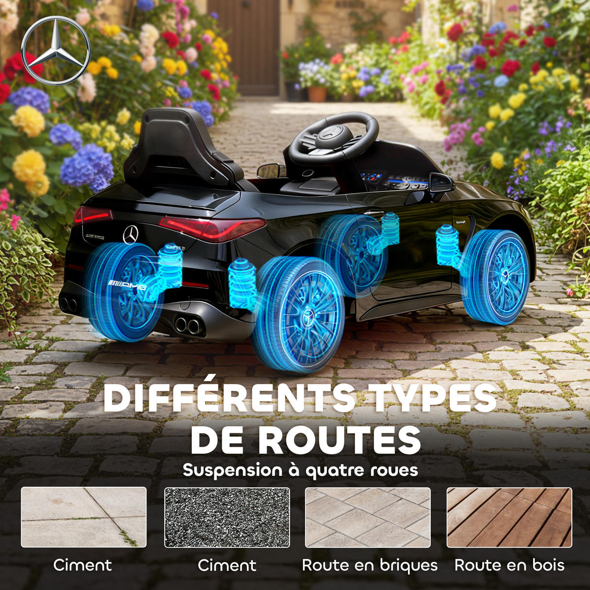 ELEKTRO-KINDERAUTO DE-13090 2,4G Fernbedienung Schwarz - Schwarz, Kunststoff (99/55/43cm) - ComfortXL