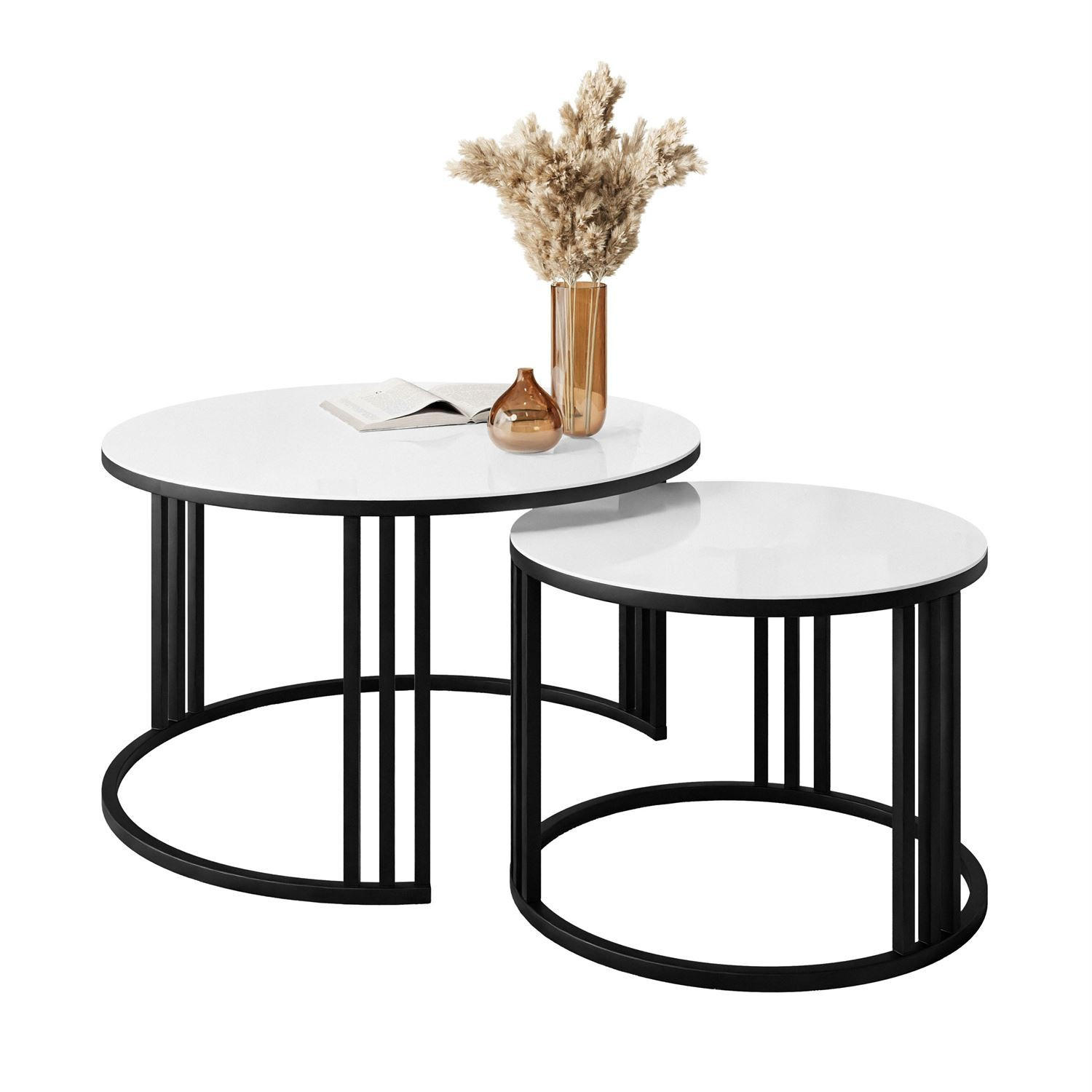 COUCHTISCH 2 in 1 LORI GLASS - Schwarz, Glas (70/70/47cm) - Lookway